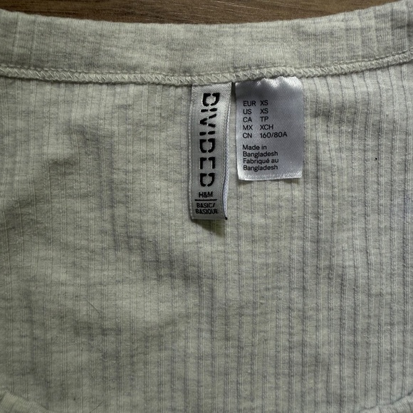 H&M Divided | XS | Ribbed Square-Neck Top – Grey - Picture 6 of 6